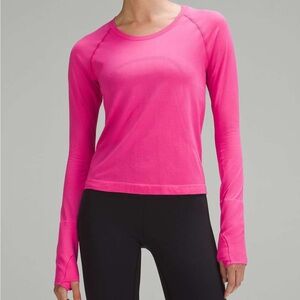 Lululemon Athletica Sonic Pink Long Sleeve swiftly tech *waist length